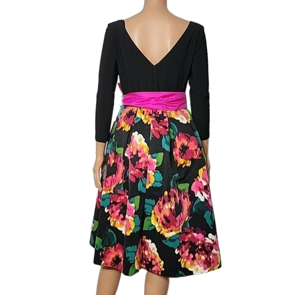 ELIZA J SASH TIE TEA LENGTH JERSEY & FALLIE FIT & FLARE DRESS SIZE‎ 4 SMALL - Picture 9 of 13